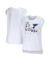 Wear By Erin Andrews Women's  White St. Louis Blues Greetings From Muscle T-shirt In White