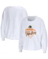 Wear By Erin Andrews Women's  White Tennessee Volunteers Diamond Long Sleeve Cropped T-shirt In White