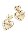 Wear By Erin Andrews Women's  X Baublebar Gold-tone New York Jets Heart Statement Drop Earrings In Gold-tone