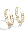 Wear By Erin Andrews X Baublebar Gold Chicago Bears Large Cutout Hoop Earrings In Gold-tone