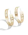 Wear By Erin Andrews X Baublebar Gold Chicago Bears Large Cutout Hoop Earrings In Gold-tone