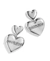 Wear By Erin Andrews X Baublebar Silver Las Vegas Raiders Heart Statement Drop Earrings In Silver-tone