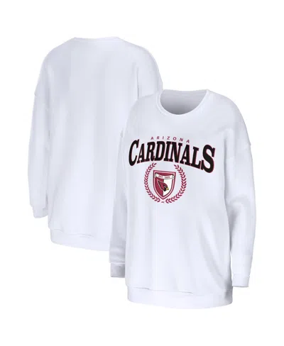 Wear By Erin Andrews Women's White Arizona Cardinals Oversized Pullover Sweatshirt