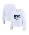 Wear By Erin Andrews Women's White Atlanta Braves Domestic Postcard Long Sleeve T-shirt In White