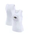 Wear By Erin Andrews Women's White Baltimore Ravens Ribbed Graphic Tank Top In White