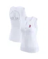 Wear By Erin Andrews White Boston Red Sox Rib-knit Henley Tank Top In White