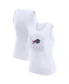Wear By Erin Andrews Women's White Buffalo Bills Ribbed Graphic Tank Top In Yellow