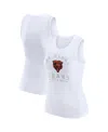 Wear By Erin Andrews White Chicago Bears Ribbed Graphic Tank Top In White
