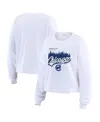 Wear By Erin Andrews Women's White Chicago Cubs Domestic Postcard Long Sleeve T-shirt In White