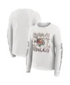 Wear By Erin Andrews Women's White Minnesota Vikings Graphic Waffle Long-sleeve T-shirt In White