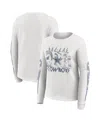 Wear By Erin Andrews Women's White Dallas Cowboys Graphic Waffle Long-sleeve T-shirt In White