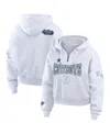 Wear By Erin Andrews Women's White Dallas Cowboys Plus Size Patch Quarter-zip Hoodie In White
