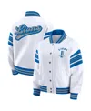Wear By Erin Andrews Women's White Detroit Lions Plus Size Full-snap Fleece Sweatshirt Jacket In White