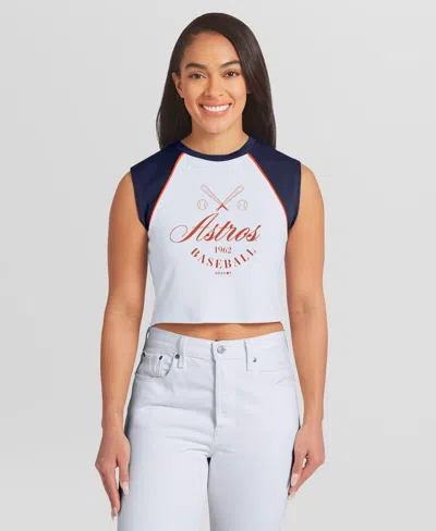 Wear By Erin Andrews White Chicago Cubs Cooperstown Cropped Raglan Tank Top