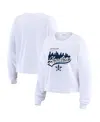 Wear By Erin Andrews Women's White New York Yankees Domestic Postcard Long Sleeve T-shirt In White