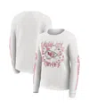 Wear By Erin Andrews Women's White Kansas City Chiefs Graphic Waffle Long-sleeve T-shirt In White