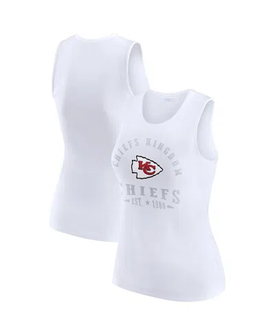 Wear By Erin Andrews Women's White Kansas City Chiefs Ribbed Graphic Tank Top