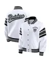Wear By Erin Andrews Women's White Las Vegas Raiders Plus Size Full-snap Fleece Sweatshirt Jacket In White