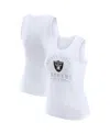 Wear By Erin Andrews Women's White Las Vegas Raiders Ribbed Graphic Tank Top In White