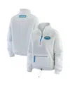 Wear By Erin Andrews Women's White Los Angeles Chargers Polar Fleece Half-zip Jacket In White