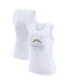 Wear By Erin Andrews Women's White Los Angeles Chargers Ribbed Graphic Tank Top In White