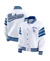 Wear By Erin Andrews Women's White Los Angeles Dodgers Full-snap Fleece Sweatshirt Jacket In White