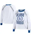 Wear By Erin Andrews Women's White Los Angeles Dodgers Raglan Long Sleeve T-shirt In White