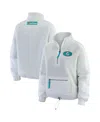 Wear By Erin Andrews Women's White Miami Dolphins Polar Fleece Half-zip Jacket In White