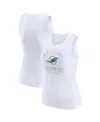 Wear By Erin Andrews White Miami Dolphins Ribbed Graphic Tank Top In White