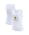 Wear By Erin Andrews Women's White Minnesota Vikings Ribbed Graphic Tank Top In White