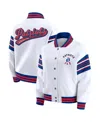 Wear By Erin Andrews Women's White New England Patriots Full-snap Fleece Sweatshirt Jacket In White