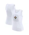 Wear By Erin Andrews Women's White New Orleans Saints Ribbed Graphic Tank Top In White
