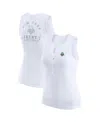 Wear By Erin Andrews White New York Liberty Rib-knit Henley Tank Top In White