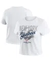 Wear By Erin Andrews White New York Yankees Distressed Cropped Baby T-shirt