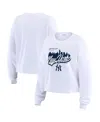 Wear By Erin Andrews Women's White New York Yankees Domestic Postcard Long Sleeve T-shirt In White