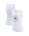 Wear By Erin Andrews Women's White Pittsburgh Steelers Ribbed Graphic Tank Top In White