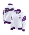 Wear By Erin Andrews White Sacramento Kings Snap Front Fleece Sweatshirt In White