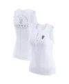Wear By Erin Andrews Women's White San Francisco Giants Rib-knit Henley Tank Top In White