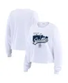 Wear By Erin Andrews Women's White New York Yankees Domestic Postcard Long Sleeve T-shirt In White