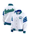 Wear By Erin Andrews White Seattle Seahawks Full-snap Fleece Sweatshirt Jacket In Multi