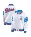 Wear By Erin Andrews Women's White Tennessee Titans Full-snap Fleece Sweatshirt Jacket In Multi
