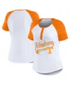 Wear By Erin Andrews White Tennessee Volunteers Baseball Logo Raglan Henley T-shirt In White