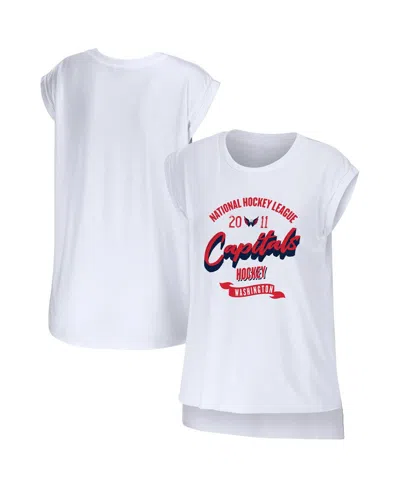 WEAR BY ERIN ANDREWS WOMEN'S WHITE WASHINGTON CAPITALS DOMESTIC TANK TOP