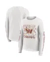 Wear By Erin Andrews Women's White Washington Commanders Graphic Waffle Long-sleeve T-shirt In White