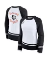 Wear By Erin Andrews Women's White/black Cincinnati Bengals Color Block Raglan Sweater In White