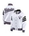 Wear By Erin Andrews Women's White/black Golden State Valkyries Full-snap Fleece Sweatshirt Jacket In White