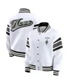 Wear By Erin Andrews White/black Las Vegas Aces Full-snap Fleece Sweatshirt Jacket In White
