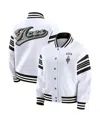 Wear By Erin Andrews Women's White/black Las Vegas Aces Plus Size Full-snap Fleece Sweatshirt Jacket In White
