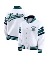 Wear By Erin Andrews Women's White/deep Sea Blue Seattle Kraken Full-snap Fleece Sweatshirt Jacket In Multi