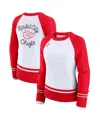 Wear By Erin Andrews Women's White/red Kansas City Chiefs Color Block Raglan Sweater In Multi